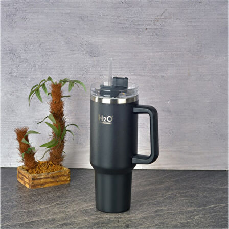 Tohana Termos Pipetli Maxi Kupa Siyah 1200 ml