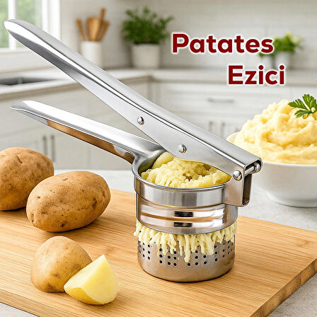 Porsima 76850 Patates Ezici Paslanmaz Metal Patates Ezici Püre Yapıcı Patates Ezeceği 27cm