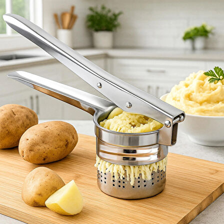 Porsima 76850 Patates Ezici Paslanmaz Metal Patates Ezici Püre Yapıcı Patates Ezeceği 27cm