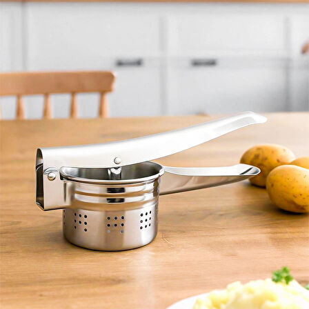 Porsima 76850 Patates Ezici Paslanmaz Metal Patates Ezici Püre Yapıcı Patates Ezeceği 27cm