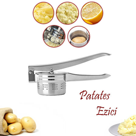 Porsima 76850 Patates Ezici Paslanmaz Metal Patates Ezici Püre Yapıcı Patates Ezeceği 27cm