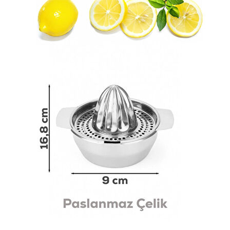 Porsima 77063 Çelik Portakal Limon Sıkacağı Limonluk Portakal Sıkacağı  - 700 ml