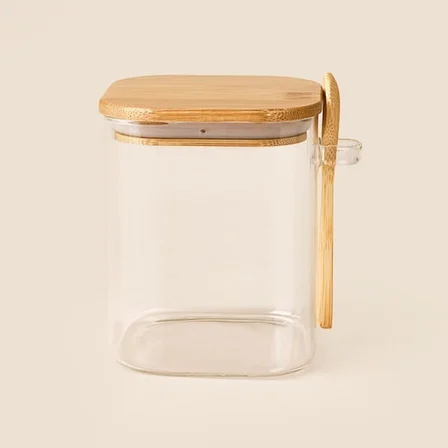 Tohana Kaşıklı Cam Kavanoz - Şeffaf - 900 ml