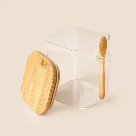 Tohana Kaşıklı Cam Kavanoz - Şeffaf - 900 ml