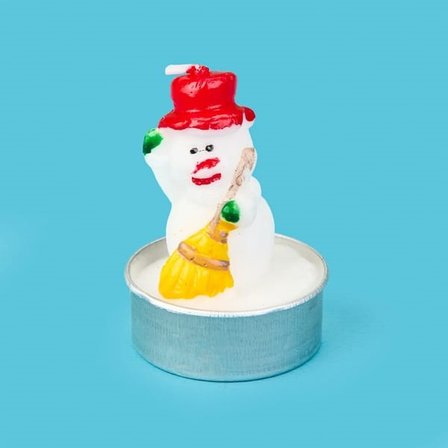 Tohana 4'lü Snowman Tealight Mum - Renkli - 10 cm