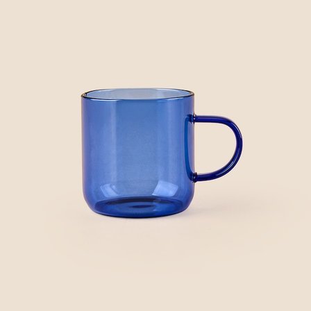 Tohana 2'li Cam Kupa - Mavi - 380 ml
