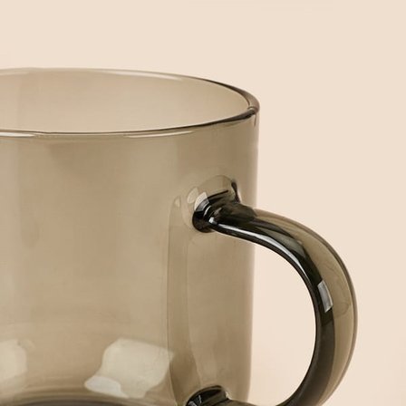 Tohana 2'li Cam Kupa - Füme - 380 ml