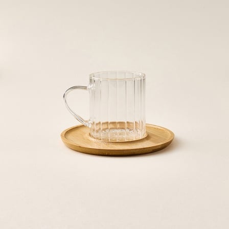Tohana Loren 2'li Espresso Fincanı - Şeffaf / Açık Kahverengi - 150 ml