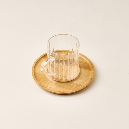 Tohana Loren 2'li Espresso Fincanı - Şeffaf / Açık Kahverengi - 150 ml