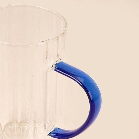 Tohana 4'lü Renkli Kulplu Cam Kupa - Renkli - 450 ml