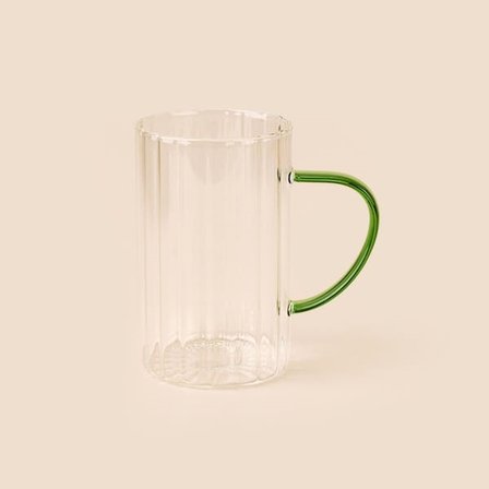 Tohana 4'lü Renkli Kulplu Cam Kupa - Renkli - 450 ml