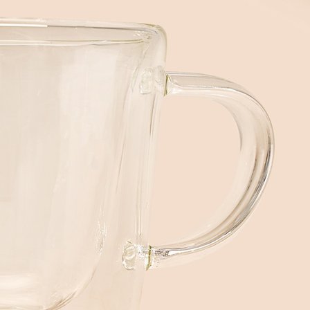 Tohana Çift Cidarlı 2'li Cam Fincan - Şeffaf - 100 ml