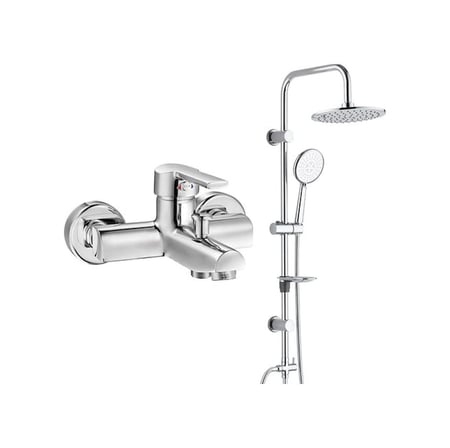 E.c.a. Delta Banyo Bataryası+t-may Banyo Bostan Oval Tepe Duş Takımı Seti - Krom - Paslanmaz