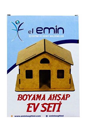 Boyama Ahşap Ev Seti Ahşap Boyama Deney ÖLÇÜLERE DİKKAT