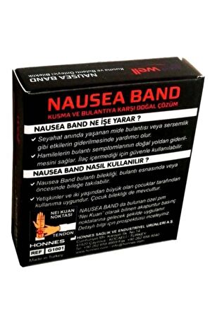 Getwell Nausea Kusma ve Bulantı Önleyici Bileklik Band (Yetişkin) Siyah