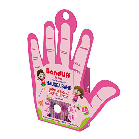 BANDUFF KUSMA VE BULANTI ÖNLEİCİ BİLEKLİK ÇOCUK PEMBE