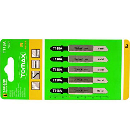 Tomax Dekupaj Dekopaj Testere Bıçağı Ağzı Metal T118/A 5 Li