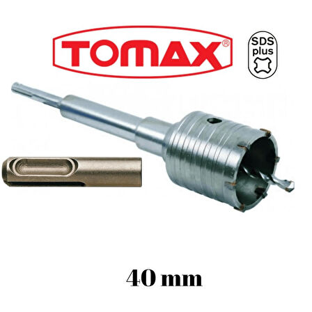 Tomax SDS Plus Elmaslı Beton Delme Ucu 40 mm Panç + 200 mm Adaptör