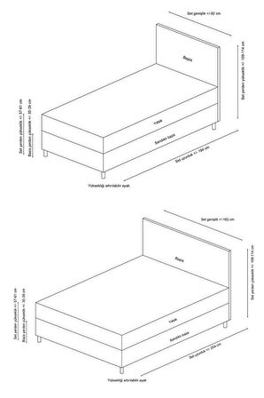 Safir Bazalı Karyola - Bej 90x190