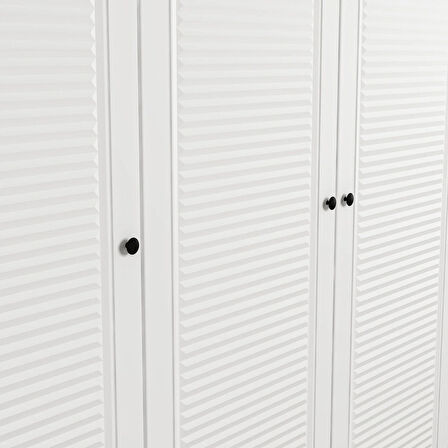 Minar Kale 4 Mebran Panjur Kapaklı 2 Ç Dolap Ve Yüklük Beyaz 210CM