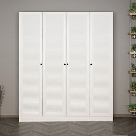 Minar Kale 210 Cm 4 Kapaklı 2B Raf Portmanto Byz Mbr Panjur Byz