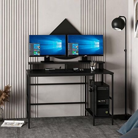 Minar Greta Çalışma Masası Modül 2 Ceviz Siyah 