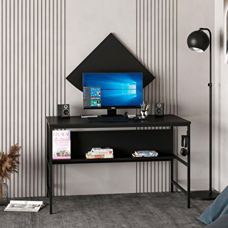 Minar Greta Çalışma Masası Modül 1 Ceviz Siyah 
