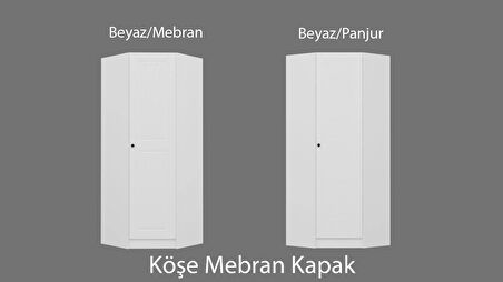 Kale Köşe Gövde Mebran Kapak Beyaz/Mebran - 190CM