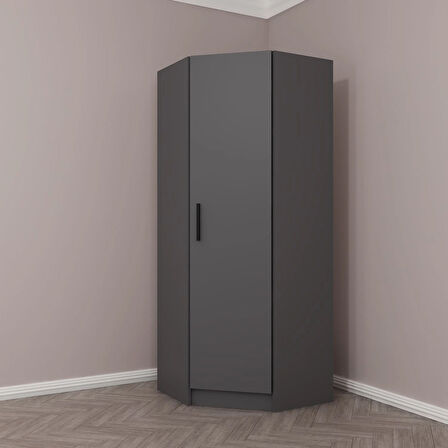 Kale Tek Kapaklı Köşe Zincir Dolap Antrasit - 190CM