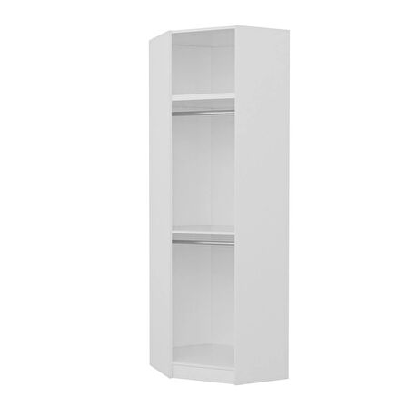 Kale 1 Kapaklı Köşe Dolap + Yüklük Beyaz Dore 235CM