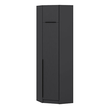 Kale 1 Kapaklı Köşe Dolap + Yüklük Antrasit Antrasit 235CM