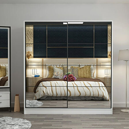 Minar Kale210Y 2K Sürgülü Dolap 220G - Byz Aynalı