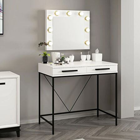 Sane Makyaj Masası Işıklı Aynalı Set 3