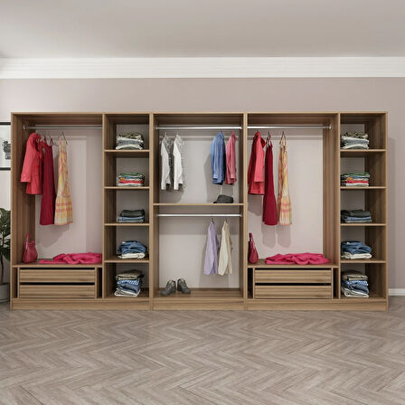 Minar Kale 8 Bölmeli 4 Ç Giyinme Dolabı Dore 190CM