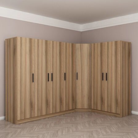 Minar Kale 7 Kapaklı 2 Ç Köşe Dolap Dore 190CM