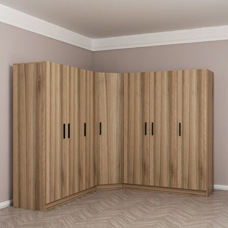 Minar Kale 7 Kapaklı 4 Ç Köşe Dolap Dore 190CM