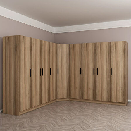 Minar Kale 9 Kapaklı 4 Ç Köşe Dolap Dore 190CM