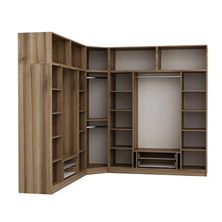 Minar Kale 9 Kapaklı 4 Ç Köşe Dolap + Yüklük Dore 235CM