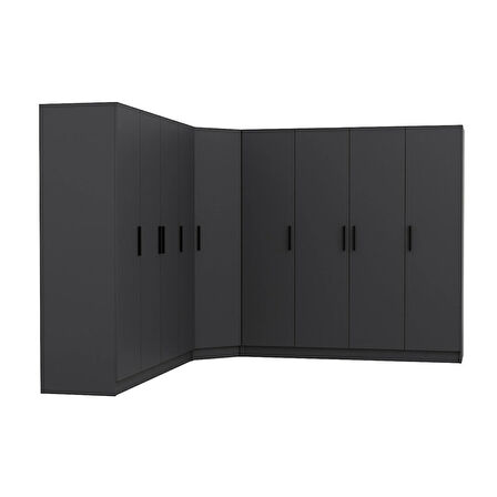 Minar Kale 9 Kapaklı 4 Ç Köşe Dolap Antrasit 190CM