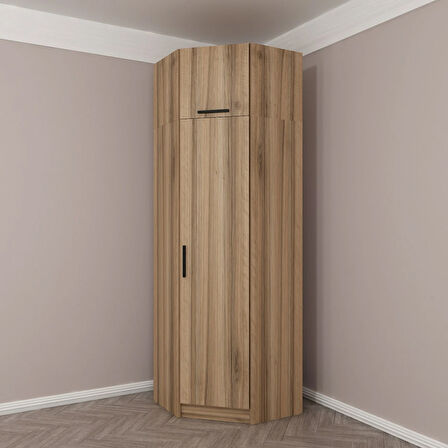 Minar Kale 1 Kapaklı Köşe Dolap + Yüklük Dore 235CM