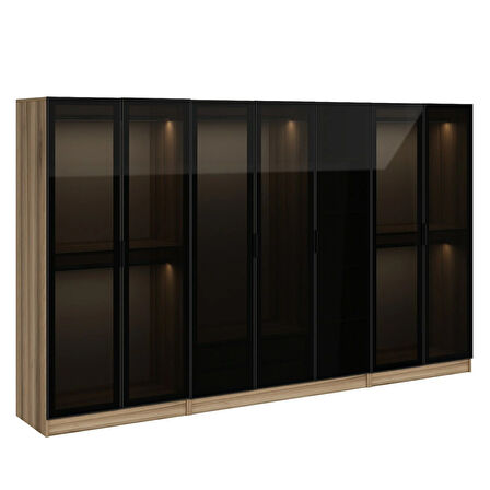 Kale 7 Füme Cam Kapaklı 2Ç Dolap Dore Füme Cam 210CM