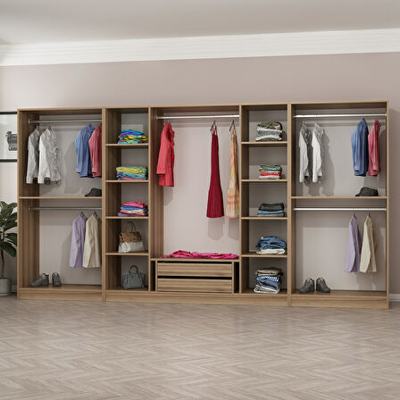 Minar Kale 8 Bölmeli 2 Ç Giyinme Dolabı Dore 210CM