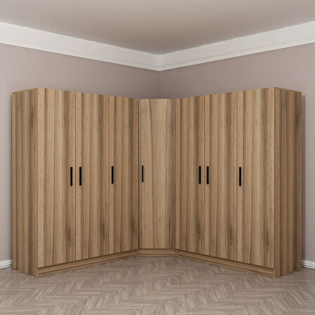 Minar Kale 7 Kapaklı 4 Ç Köşe Dolap Dore 210CM