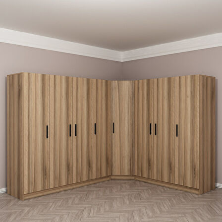 Minar Kale 8 Kapaklı 4 Ç Köşe Dolap Dore 210CM