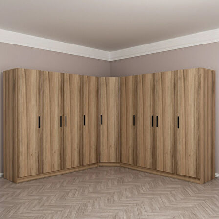 Minar Kale 9 Kapaklı 4 Ç Köşe Dolap Dore 210CM