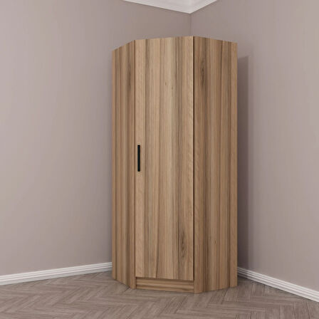 Kale Tek Kapaklı Köşe Zincir Dolap Dore Ceviz - 210CM