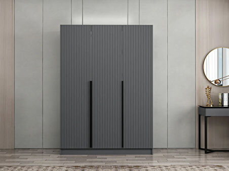 Kale Plus 3 Mebran Kapaklı 2Ç Dolap Antrasit Mebran 210CM