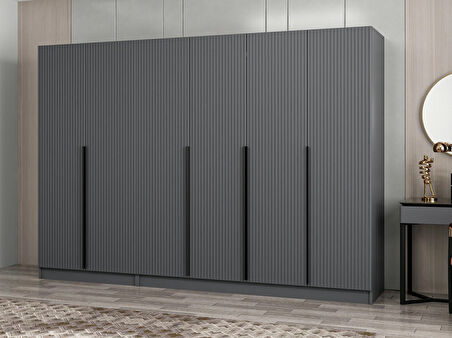 Kale Plus 6 Mebran Kapaklı 2Ç Dolap Antrasit Mebran 210CM