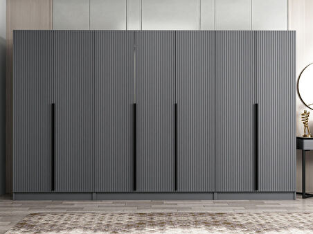 Kale Plus 7 Mebran Kapaklı 2Ç Dolap Antrasit Mebran 210CM