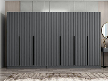 Kale Plus 7 Mebran Kapaklı 4Ç Dolap Antrasit Mebran 210CM